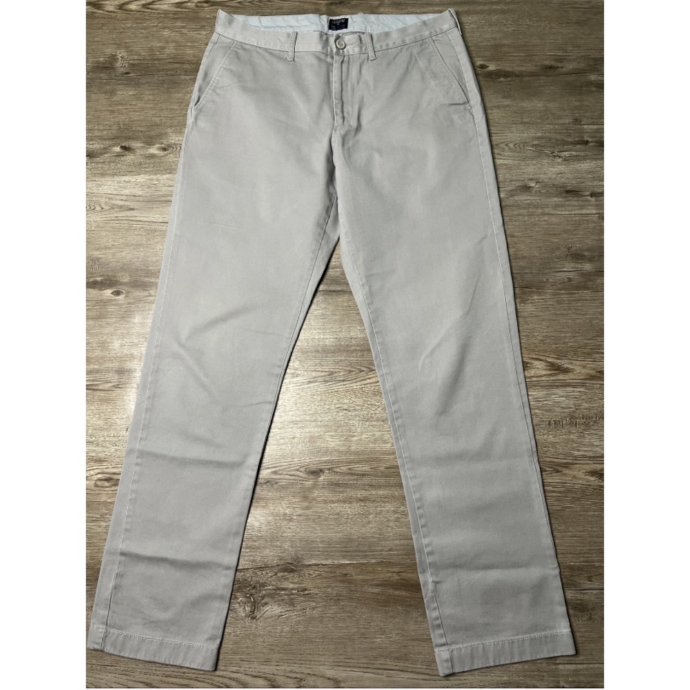 J Crew Sutton Straight Cotton Pants Mens Actual 34x33 Gray